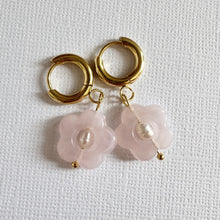 Load image into Gallery viewer, Lucy Drops ~ Flower Pearl Huggies