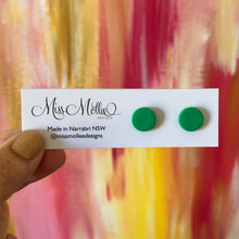 Load image into Gallery viewer, Pops of Spring Mini Studs - Emeral Green