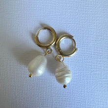 Load image into Gallery viewer, Sally Drops ~ Gold Huggie + Pearls