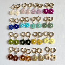 Load image into Gallery viewer, Lucy Drops ~ Flower Pearl Huggies