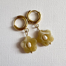 Load image into Gallery viewer, Lucy Drops ~ Flower Pearl Huggies