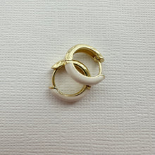 Load image into Gallery viewer, Enamel Huggies - White
