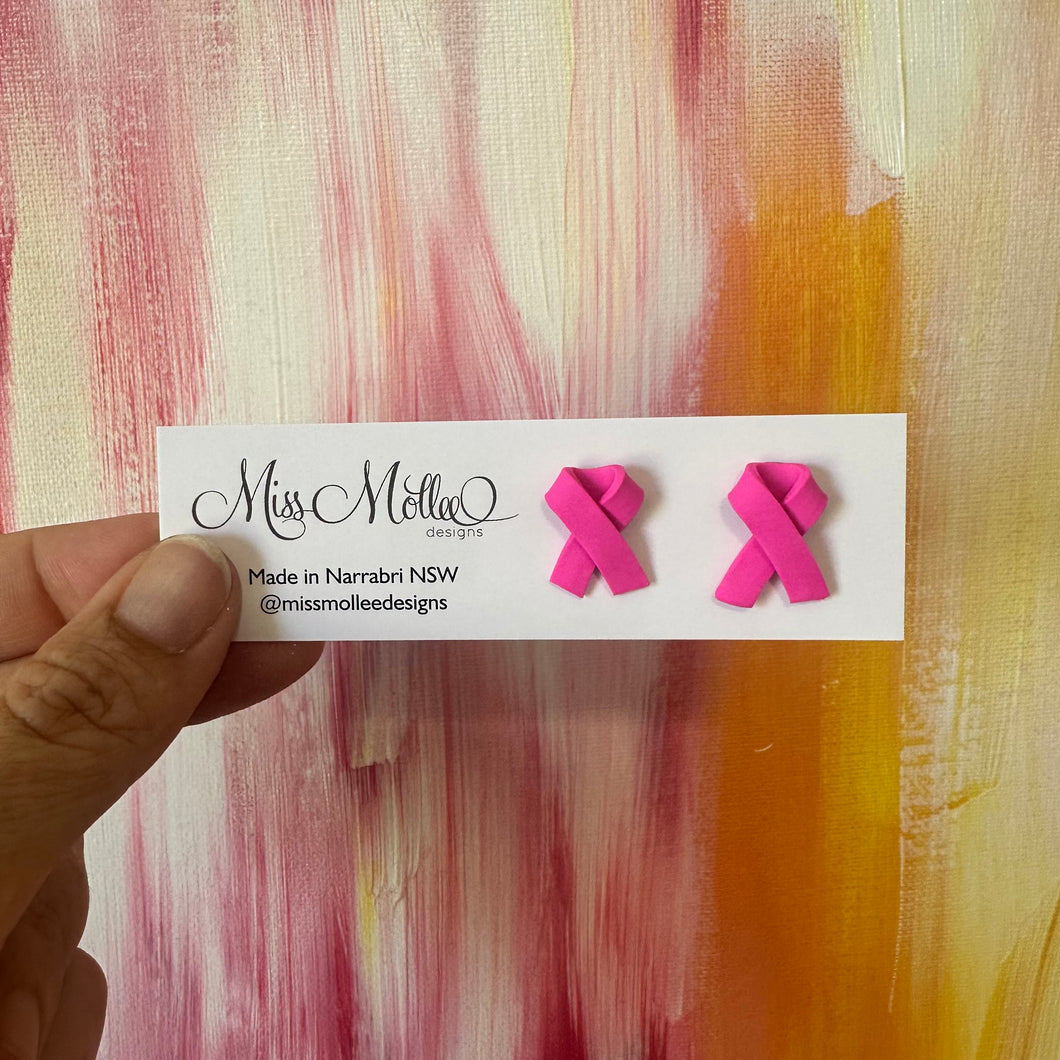Breast Cancer Awareness Ribbon ~ Studs