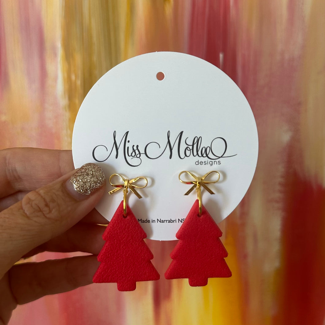 Oh Big Christmas Tree w Bows ~ Red