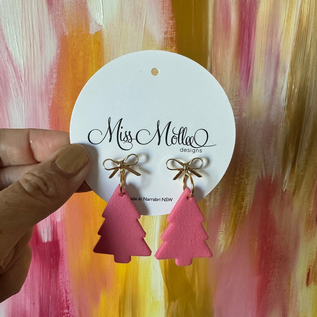 Oh Big Christmas Tree w Bows ~ Dusty Pink