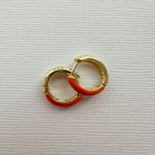 Load image into Gallery viewer, Enamel Huggies - Orange
