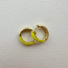 Load image into Gallery viewer, Enamel Huggies - Yellow
