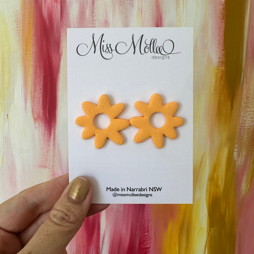 Pops of Spring ~ Organic Flowers Studs - Sunny Yellow