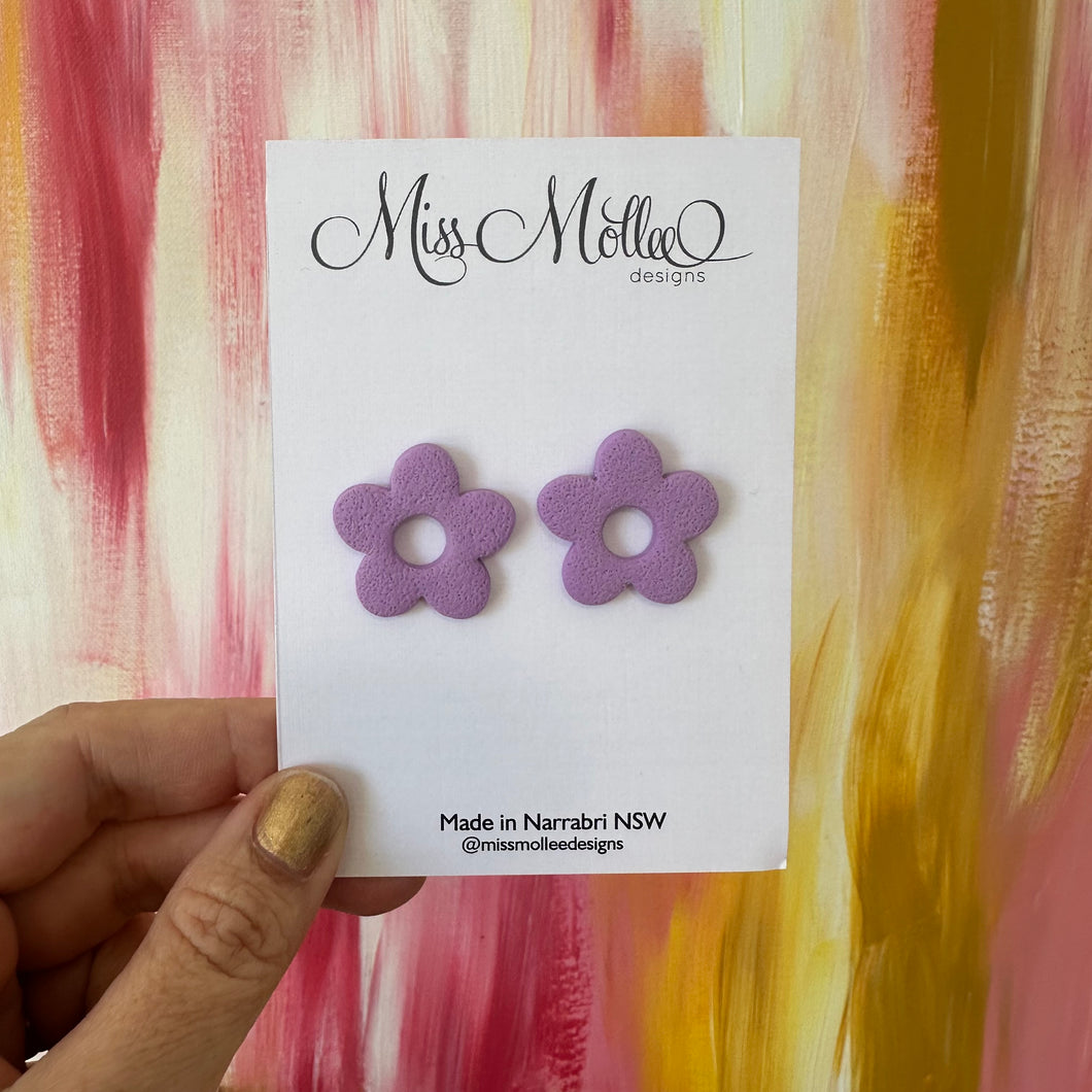 Pops of Spring ~ Flowers Studs - Lilac Purple