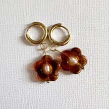 Load image into Gallery viewer, Lucy Drops ~ Flower Pearl Huggies
