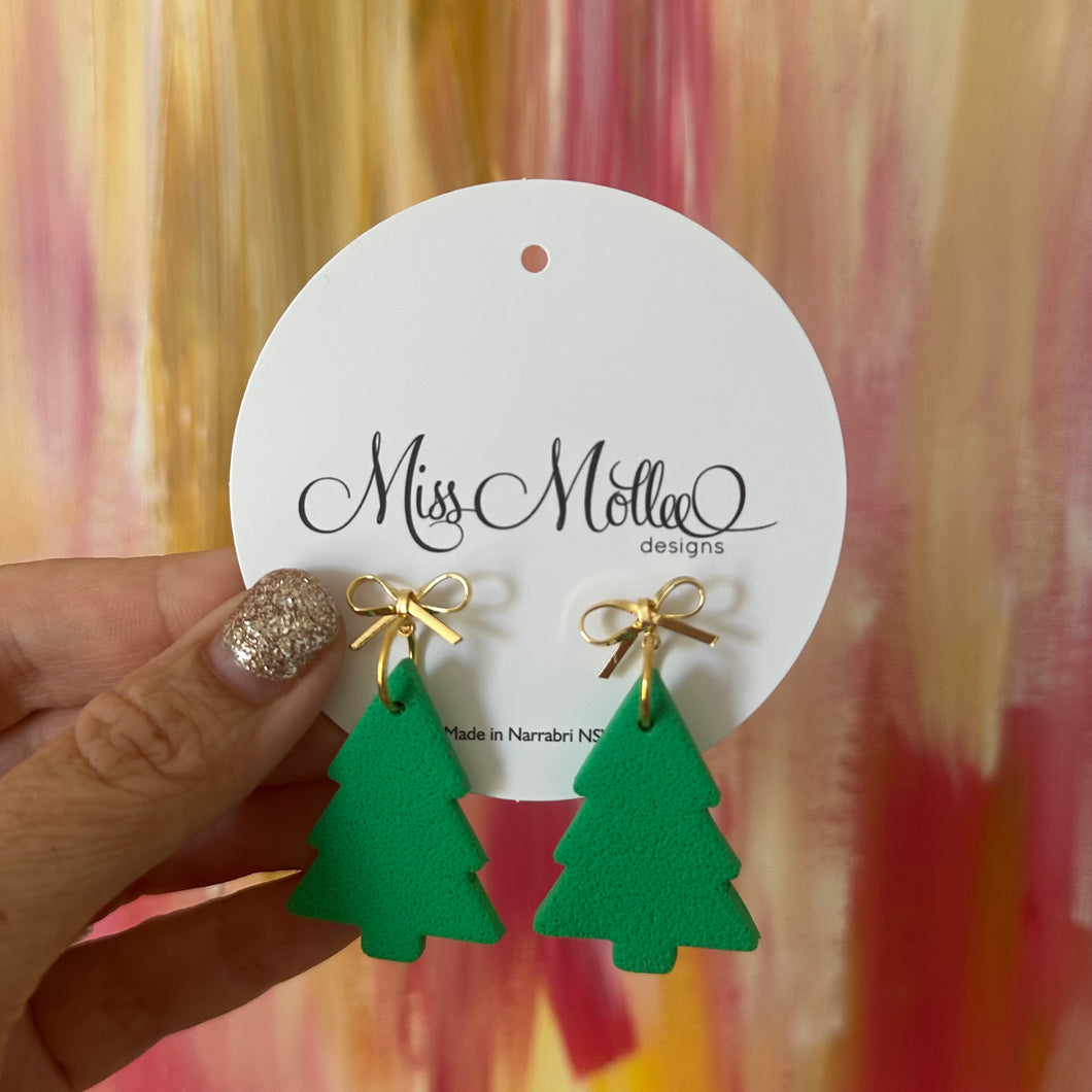 Oh Big Christmas Tree w Bows ~ Emerald Green