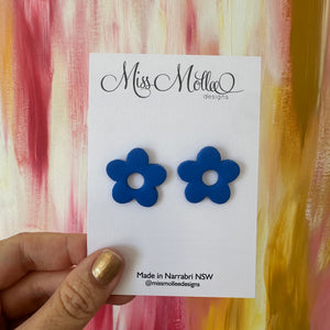Pops of Spring ~ Flowers Studs - Ultra Blue