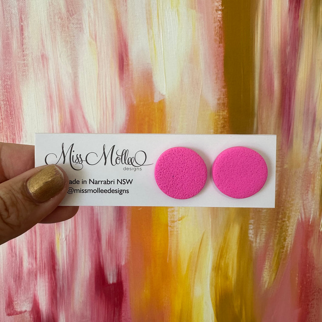 Pops of Spring Jumbo Studs - Hot Pink