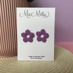Pops of Spring ~ Flowers Studs - Purple